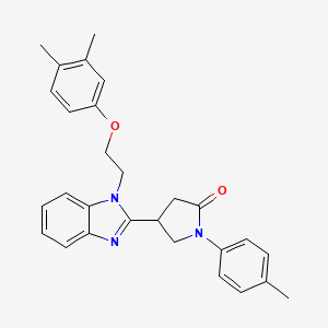 4-{1-[2-(3,4-dimethylphenoxy)ethyl]-1H-benzimidazol-2-yl}-1-(4-methylphenyl)pyrrolidin-2-one