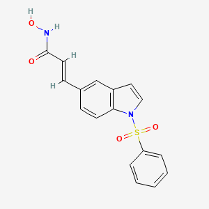 molecular formula C17H14N2O4S B2898487 (E)-3-[1-(benzenesulfonyl)indol-5-yl]-N-hydroxyprop-2-enamide CAS No. 1372762-38-3