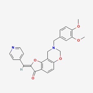 molecular formula C25H22N2O5 B2898491 (2Z)-8-(3,4-dimethoxybenzyl)-2-(pyridin-4-ylmethylidene)-8,9-dihydro-7H-furo[2,3-f][1,3]benzoxazin-3(2H)-one CAS No. 951984-10-4