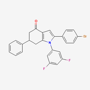 molecular formula C26H18BrF2NO B2898497 1-(3,5-Difluorophenyl)-2-(4-bromophenyl)-6-phenyl-5,6,7-trihydroindol-4-one CAS No. 1022477-73-1