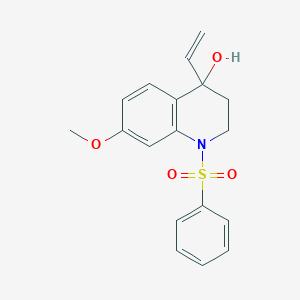 molecular formula C18H19NO4S B289850 7-Methoxy-1-(phenylsulfonyl)-4-vinyl-1,2,3,4-tetrahydro-4-quinolinol 