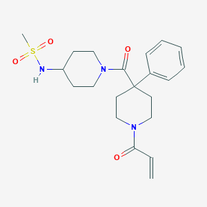 molecular formula C21H29N3O4S B2898510 N-[1-(4-Phenyl-1-prop-2-enoylpiperidine-4-carbonyl)piperidin-4-yl]methanesulfonamide CAS No. 2361877-54-3