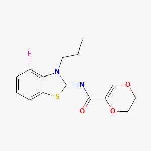(Z)-N-(4-fluoro-3-propylbenzo[d]thiazol-2(3H)-ylidene)-5,6-dihydro-1,4-dioxine-2-carboxamide