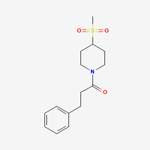 B2898519 1-(4-(Methylsulfonyl)piperidin-1-yl)-3-phenylpropan-1-one CAS No. 1448071-71-3