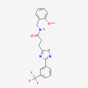 molecular formula C20H18F3N3O3 B2898525 N-(2-methoxybenzyl)-3-{3-[3-(trifluoromethyl)phenyl]-1,2,4-oxadiazol-5-yl}propanamide CAS No. 866040-17-7
