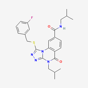 1-((3-fluorobenzyl)thio)-N,4-diisobutyl-5-oxo-4,5-dihydro-[1,2,4]triazolo[4,3-a]quinazoline-8-carboxamide