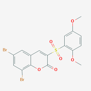 molecular formula C17H12Br2O6S B2898559 6,8-dibromo-3-((2,5-dimethoxyphenyl)sulfonyl)-2H-chromen-2-one CAS No. 2034517-62-7