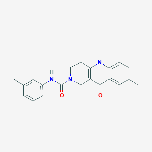 molecular formula C23H25N3O2 B2898564 5,6,8-trimethyl-10-oxo-N-(m-tolyl)-3,4,5,10-tetrahydrobenzo[b][1,6]naphthyridine-2(1H)-carboxamide CAS No. 1251590-75-6