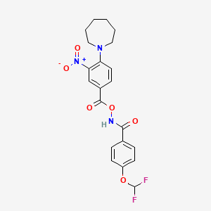 molecular formula C21H21F2N3O6 B2898566 N-((4-(azepan-1-yl)-3-nitrobenzoyl)oxy)-4-(difluoromethoxy)benzamide CAS No. 683781-06-8