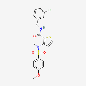 molecular formula C20H19ClN2O4S2 B2898567 N-(3-chlorobenzyl)-3-{[(4-methoxyphenyl)sulfonyl](methyl)amino}thiophene-2-carboxamide CAS No. 1115933-60-2