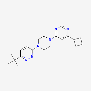 molecular formula C20H28N6 B2898570 3-Tert-butyl-6-[4-(6-cyclobutylpyrimidin-4-yl)piperazin-1-yl]pyridazine CAS No. 2380077-58-5