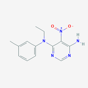 molecular formula C13H15N5O2 B2898572 N-ethyl-N-(3-methylphenyl)-5-nitropyrimidine-4,6-diamine CAS No. 450345-65-0