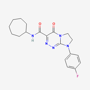 molecular formula C19H22FN5O2 B2898573 N-cycloheptyl-8-(4-fluorophenyl)-4-oxo-4,6,7,8-tetrahydroimidazo[2,1-c][1,2,4]triazine-3-carboxamide CAS No. 946231-27-2