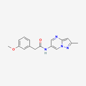 molecular formula C16H16N4O2 B2898578 2-(3-methoxyphenyl)-N-(2-methylpyrazolo[1,5-a]pyrimidin-6-yl)acetamide CAS No. 1797978-17-6