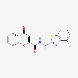 molecular formula C17H10ClN3O3S B2898581 N'-(4-chlorobenzo[d]thiazol-2-yl)-4-oxo-4H-chromene-2-carbohydrazide CAS No. 851979-21-0