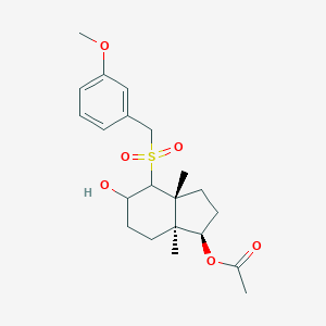 5-hydroxy-4-[(3-methoxybenzyl)sulfonyl]-3a,7a-dimethyloctahydro-1H-inden-1-yl acetate