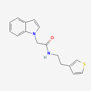 molecular formula C16H16N2OS B2898595 2-(1H-indol-1-yl)-N-(2-(thiophen-3-yl)ethyl)acetamide CAS No. 1286733-13-8