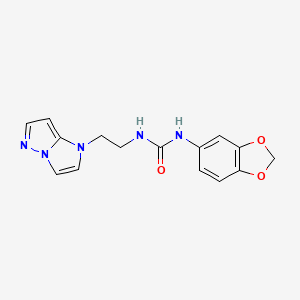 molecular formula C15H15N5O3 B2898597 1-(2-(1H-imidazo[1,2-b]pyrazol-1-yl)ethyl)-3-(benzo[d][1,3]dioxol-5-yl)urea CAS No. 1798622-85-1