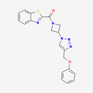 molecular formula C20H17N5O2S B2898602 benzo[d]thiazol-2-yl(3-(4-(phenoxymethyl)-1H-1,2,3-triazol-1-yl)azetidin-1-yl)methanone CAS No. 2034401-80-2