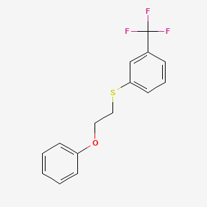 molecular formula C15H13F3OS B2898608 1-(2-Phenoxyethylsulfanyl)-3-(trifluoromethyl)benzene CAS No. 338792-27-1