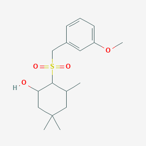 molecular formula C17H26O4S B289861 2-[(3-Methoxybenzyl)sulfonyl]-3,5,5-trimethylcyclohexanol 
