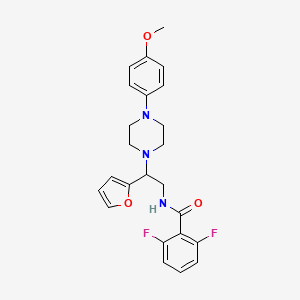 molecular formula C24H25F2N3O3 B2898617 2,6-difluoro-N-[2-(furan-2-yl)-2-[4-(4-methoxyphenyl)piperazin-1-yl]ethyl]benzamide CAS No. 877633-90-4