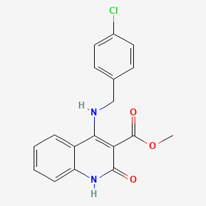 molecular formula C18H15ClN2O3 B2898622 Methyl 4-((4-chlorobenzyl)amino)-2-oxo-1,2-dihydroquinoline-3-carboxylate CAS No. 1251584-23-2