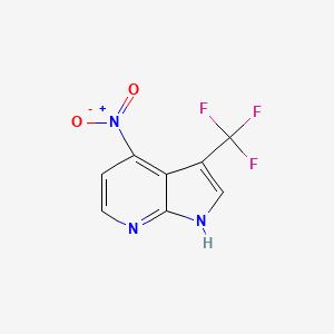 molecular formula C8H4F3N3O2 B2898629 4-硝基-3-(三氟甲基)-1H-吡咯并[2,3-b]吡啶 CAS No. 2007917-56-6