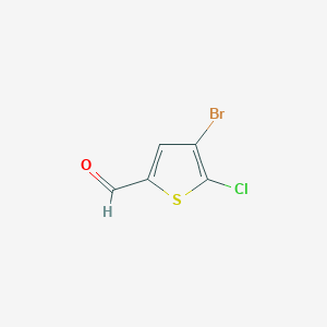 molecular formula C5H2BrClOS B2898630 4-Bromo-5-chlorothiophene-2-carbaldehyde CAS No. 390360-90-4