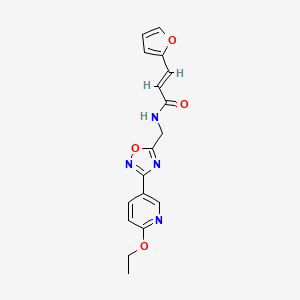 molecular formula C17H16N4O4 B2898640 (E)-N-((3-(6-ethoxypyridin-3-yl)-1,2,4-oxadiazol-5-yl)methyl)-3-(furan-2-yl)acrylamide CAS No. 1904625-42-8