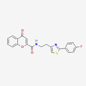 molecular formula C21H15FN2O3S B2898644 N-(2-(2-(4-fluorophenyl)thiazol-4-yl)ethyl)-4-oxo-4H-chromene-2-carboxamide CAS No. 1208418-62-5