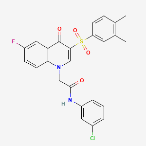 molecular formula C25H20ClFN2O4S B2898651 N-(3-chlorophenyl)-2-[3-(3,4-dimethylphenyl)sulfonyl-6-fluoro-4-oxoquinolin-1-yl]acetamide CAS No. 872207-56-2