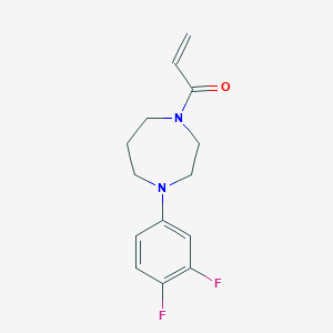 molecular formula C14H16F2N2O B2898669 1-[4-(3,4-Difluorophenyl)-1,4-diazepan-1-yl]prop-2-en-1-one CAS No. 2196448-88-9