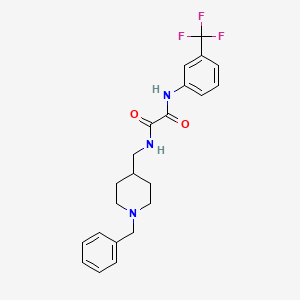 molecular formula C22H24F3N3O2 B2898678 N1-((1-benzylpiperidin-4-yl)methyl)-N2-(3-(trifluoromethyl)phenyl)oxalamide CAS No. 953250-00-5