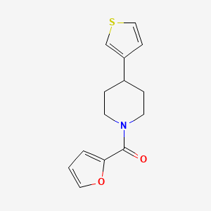 molecular formula C14H15NO2S B2898684 Furan-2-yl(4-(thiophen-3-yl)piperidin-1-yl)methanone CAS No. 1396767-96-6