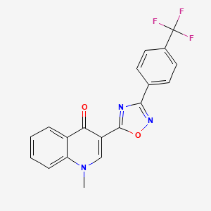 molecular formula C19H12F3N3O2 B2898688 1-methyl-3-(3-(4-(trifluoromethyl)phenyl)-1,2,4-oxadiazol-5-yl)quinolin-4(1H)-one CAS No. 1260688-54-7
