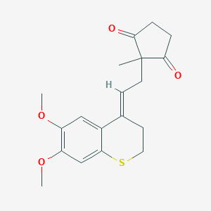 molecular formula C19H22O4S B289869 2-[2-(6,7-dimethoxy-2,3-dihydro-4H-thiochromen-4-ylidene)ethyl]-2-methyl-1,3-cyclopentanedione 