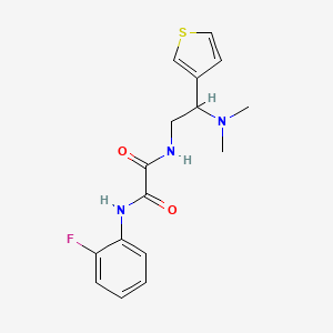 molecular formula C16H18FN3O2S B2898691 N1-(2-(dimethylamino)-2-(thiophen-3-yl)ethyl)-N2-(2-fluorophenyl)oxalamide CAS No. 946199-91-3