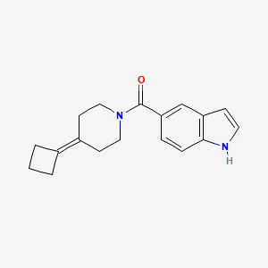 molecular formula C18H20N2O B2898693 (4-Cyclobutylidenepiperidin-1-yl)-(1H-indol-5-yl)methanone CAS No. 2309540-11-0