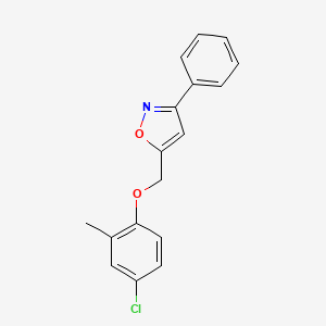 molecular formula C17H14ClNO2 B2898694 5-[(4-Chloro-2-methylphenoxy)methyl]-3-phenyl-1,2-oxazole CAS No. 478066-25-0