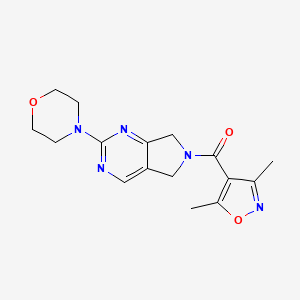 molecular formula C16H19N5O3 B2898701 (3,5-dimethylisoxazol-4-yl)(2-morpholino-5H-pyrrolo[3,4-d]pyrimidin-6(7H)-yl)methanone CAS No. 2034370-76-6