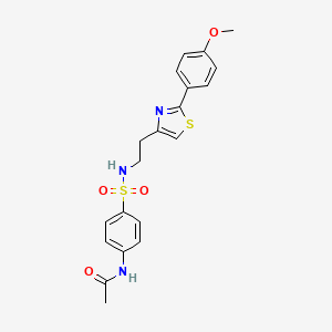 molecular formula C20H21N3O4S2 B2898704 N-(4-(N-(2-(2-(4-methoxyphenyl)thiazol-4-yl)ethyl)sulfamoyl)phenyl)acetamide CAS No. 863512-15-6