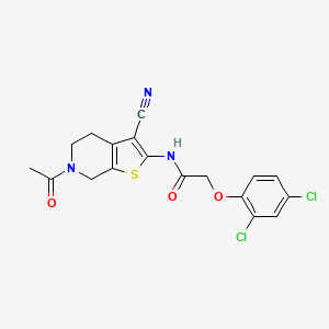 molecular formula C18H15Cl2N3O3S B2898709 N-(6-acetyl-3-cyano-5,7-dihydro-4H-thieno[2,3-c]pyridin-2-yl)-2-(2,4-dichlorophenoxy)acetamide CAS No. 864859-25-6