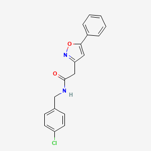 molecular formula C18H15ClN2O2 B2898710 N-(4-chlorobenzyl)-2-(5-phenylisoxazol-3-yl)acetamide CAS No. 946226-38-6
