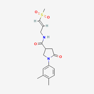 molecular formula C17H22N2O4S B2898718 1-(3,4-dimethylphenyl)-N-[(2E)-3-methanesulfonylprop-2-en-1-yl]-5-oxopyrrolidine-3-carboxamide CAS No. 2097941-32-5