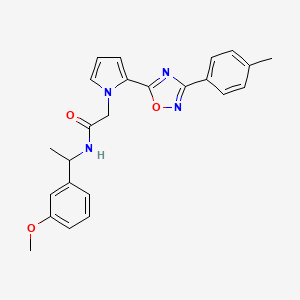 molecular formula C24H24N4O3 B2898723 N-[1-(3-methoxyphenyl)ethyl]-2-{2-[3-(4-methylphenyl)-1,2,4-oxadiazol-5-yl]-1H-pyrrol-1-yl}acetamide CAS No. 1260926-01-9