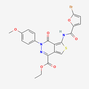 molecular formula C21H16BrN3O6S B2898731 Ethyl 5-[(5-bromofuran-2-carbonyl)amino]-3-(4-methoxyphenyl)-4-oxothieno[3,4-d]pyridazine-1-carboxylate CAS No. 851977-73-6