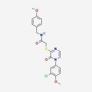 molecular formula C21H20ClN3O4S B2898733 2-((4-(3-chloro-4-methoxyphenyl)-3-oxo-3,4-dihydropyrazin-2-yl)thio)-N-(4-methoxybenzyl)acetamide CAS No. 899944-27-5