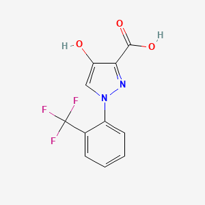 molecular formula C11H7F3N2O3 B2898735 4-hydroxy-1-[2-(trifluoromethyl)phenyl]-1H-pyrazole-3-carboxylic acid CAS No. 956203-24-0