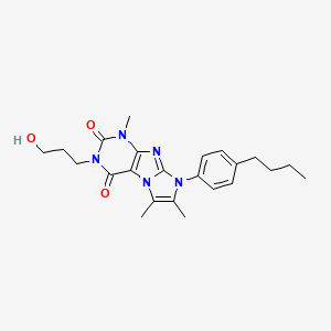 B2898742 8-(4-butylphenyl)-3-(3-hydroxypropyl)-1,6,7-trimethyl-1H-imidazo[2,1-f]purine-2,4(3H,8H)-dione CAS No. 896301-55-6